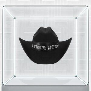 Chrome Hearts "F**K YOU" Stetson Skyline 6X Black Cowboy Hat